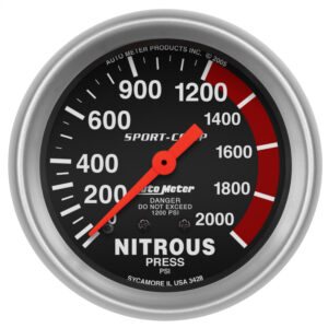 AUTOMETER 2 5/8" Mechanical Nitrous Pressure Gauge, 2000PSI, Sport-Comp