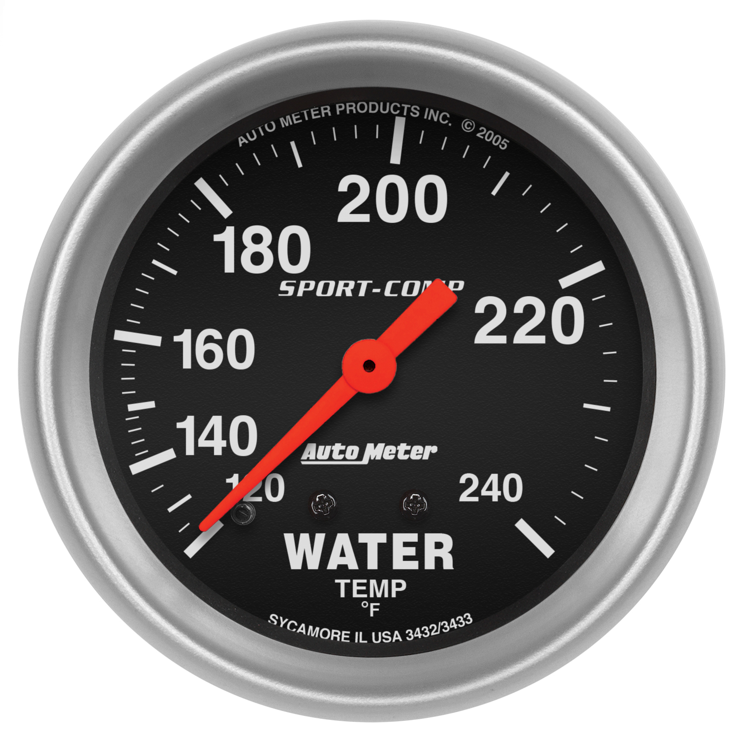 AUTOMETER Water Temperature Gauge 2 5/8", 120-240°f, Mechanical, Sport-Comp