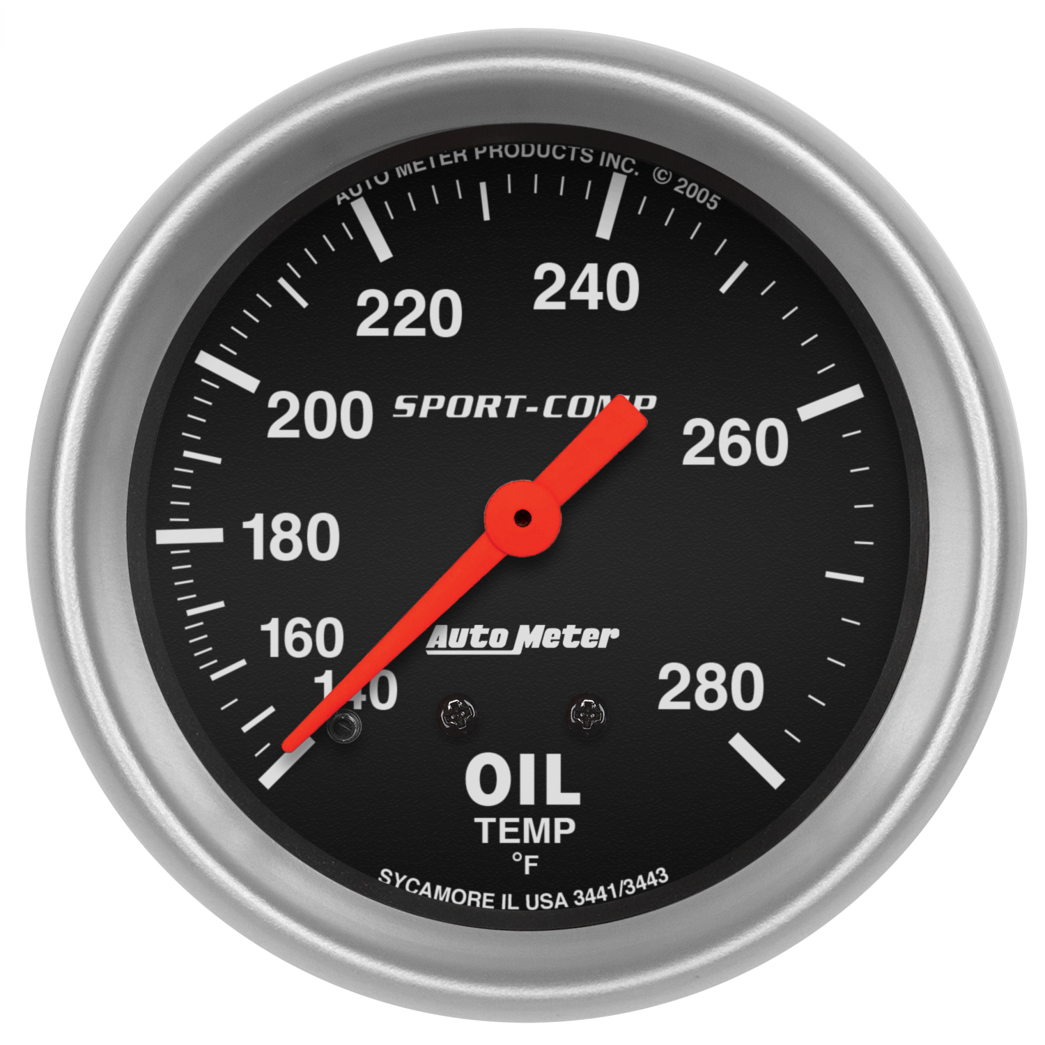 AUTOMETER Oil Temperature Gauge 2 5/8", 140-280°f, Mechanical, Sport-Comp