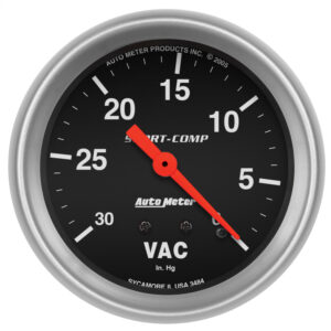 AUTOMETER Vacuum Gauge 2 5/8", 30Inhg, Mechanical, Sport-Comp