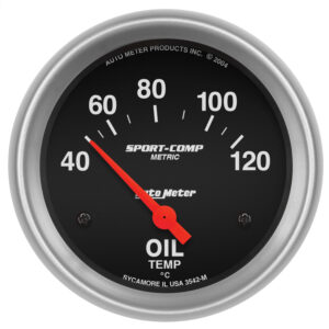 AUTOMETER Oil Temperature Gauge 2 5/8", 40-120°f, Electric, Sport-Comp