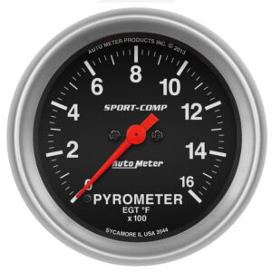AUTOMETER EGT Pyrometer Gauge 2 5/8", 1600°f, Digital Stepper Motor, Sport-Comp