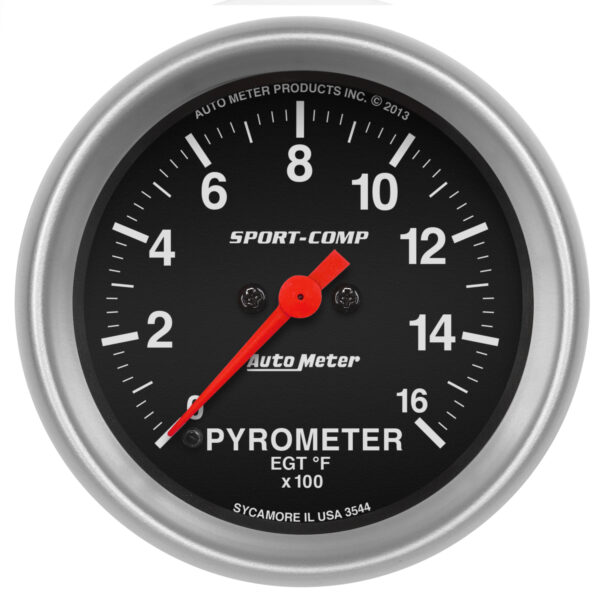AUTOMETER EGT Pyrometer Gauge 2 5/8", 1600°f, Digital Stepper Motor, Sport-Comp