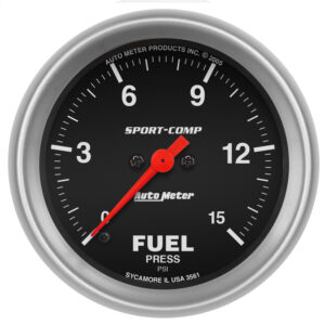AUTOMETER Fuel Pressure Gauge 2 5/8", 15PSI, Digital Stepper Motor, Sport-Comp