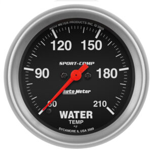 AUTOMETER Low Water Temperature Gauge 2 5/8", 60-210°f, Digital Stepper Motor, Sport-Comp