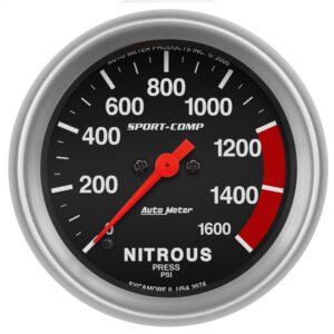 AUTOMETER Nitrous Pressure Gauge 2 5/8", 1600PSI, Digital Stepper Motor, Sport-Comp