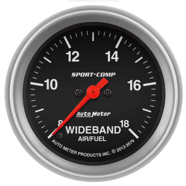 AUTOMETER Wideband Air/Fuel Ratio AFR Gauge Analogue, 2 5/8", 8:1-18:1, Stpr Mtr, Sport-Comp