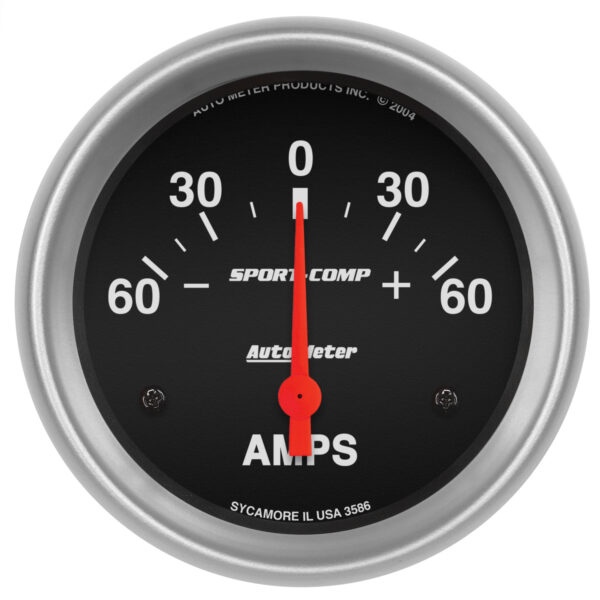 AUTOMETER Ammeter Gauge 2 5/8", 60A, Electric, Sport-Comp