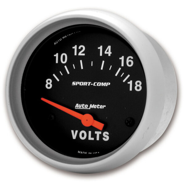 AUTOMETER Voltmeter Gauge 2 5/8", 18V, Electric, Sport-Comp - Image 2