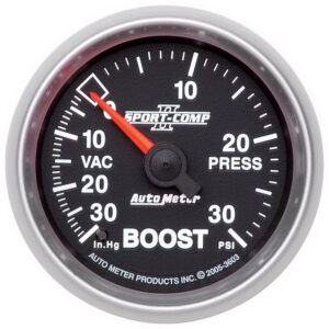 AUTOMETER Vacuum/Boost Gauge 2 1/16", 30Inhg-30PSI, Mechanical, Sport-Comp II