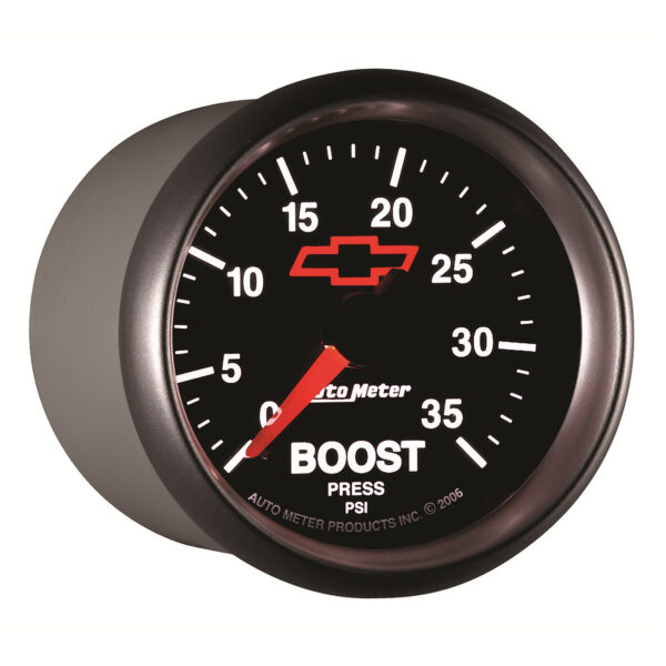AUTOMETER Boost Gauge 2 1/16", 35PSI, Mechanical, Chevy Red Bowtie, Black - Image 4