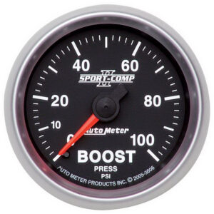 AUTOMETER Boost Gauge 2 1/16", 100PSI, Mechanical, Sport-Comp II
