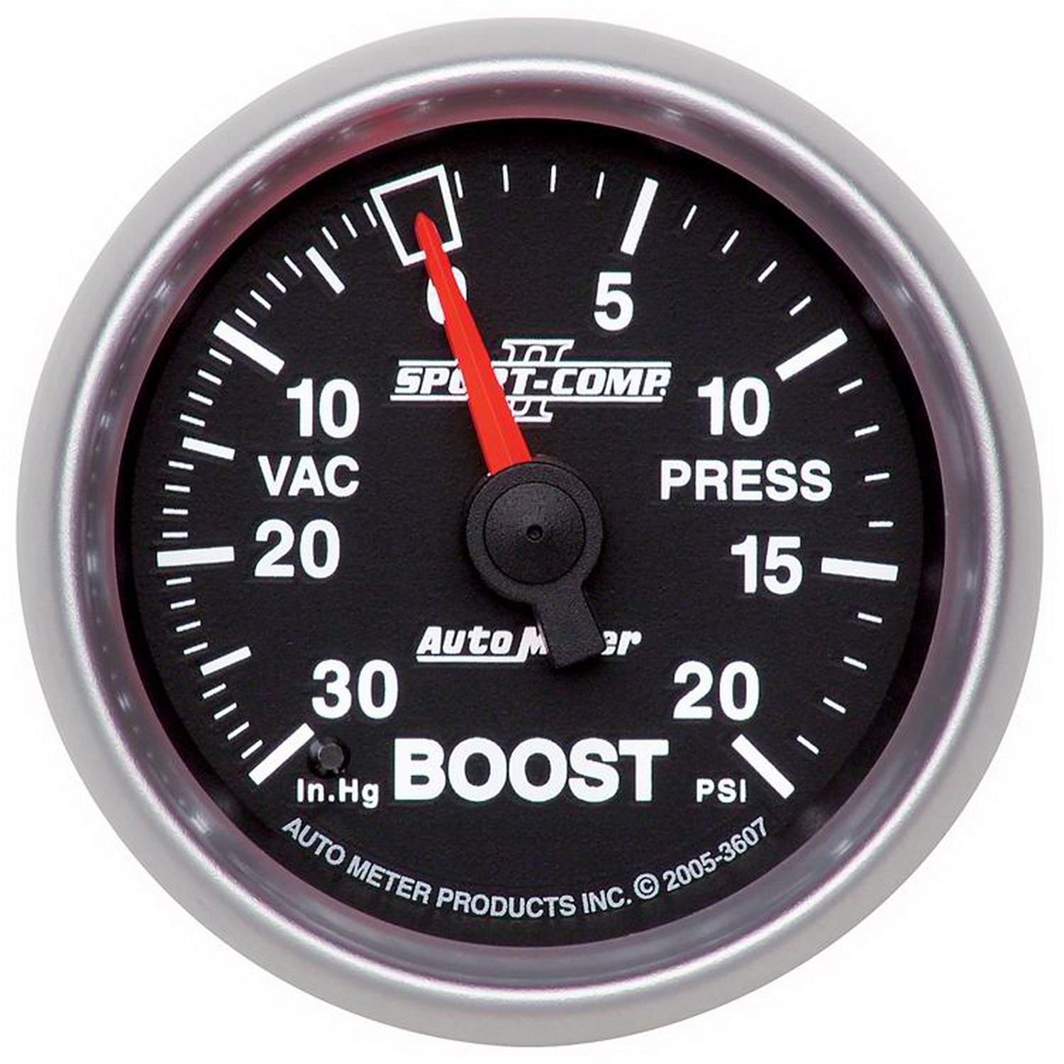AUTOMETER Vacuum/Boost Gauge 2 1/16", 30Inhg-20PSI, Mechanical, Sport-Comp II