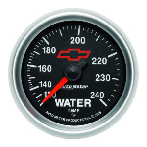 AUTOMETER Water Temperature Gauge 2 1/16", 120-240°f, Mechanical, Chevy Red Bowtie, Black