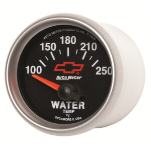 AUTOMETER Water Temperature Gauge 2 1/16", 100-250°f, Electric, Chevy Red Bowtie, Black