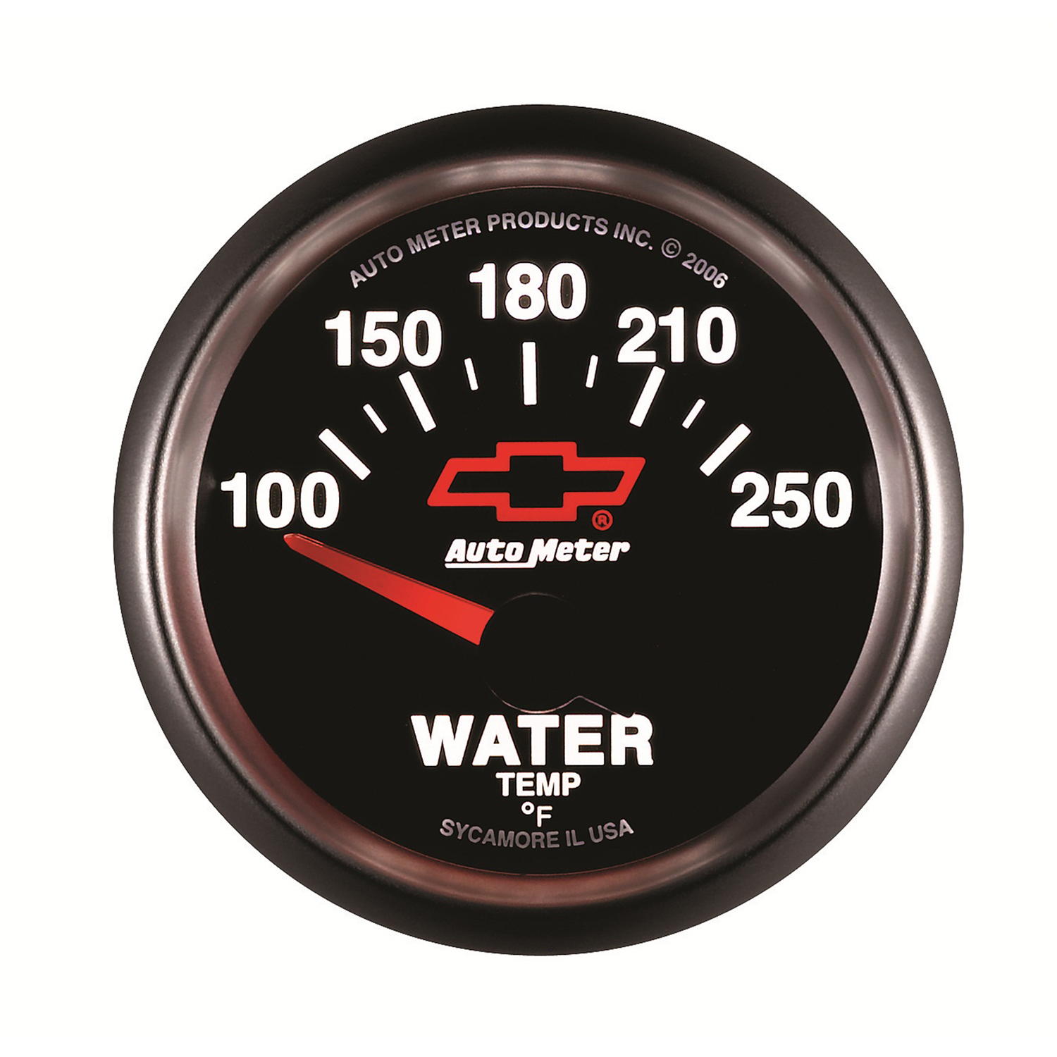 AUTOMETER Water Temperature Gauge 2 1/16", 100-250°f, Electric, Chevy Red Bowtie, Black - Image 3