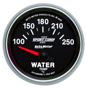 AUTOMETER Water Temperature Gauge 2 1/16", 100-250°f, Electric, Sport-Comp II