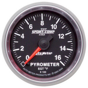 AUTOMETER EGT Pyrometer Gauge 2 1/16", 1600°f, Digital Stepper Motor, Sport-Comp II