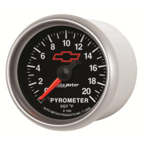 AUTOMETER EGT Pyrometer Gauge 2 1/16", 2000°f, Stepper Motor, Chevy Red Bowtie, Black
