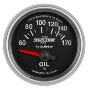 AUTOMETER Oil Temperature Gauge 2 1/16", 60-170°f, Electric, Sport-Comp II