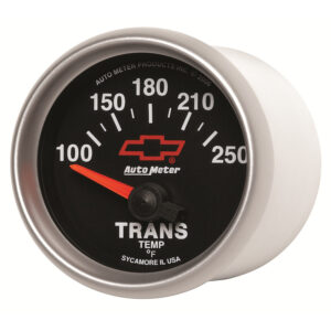 AUTOMETER Transmission Temperature Gauge 2 1/16", 100-250°f, Electric, Chevy Red Bowtie, Black