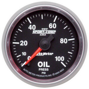 AUTOMETER Oil Pressure Gauge 2 1/16", 100PSI, Digital Stepper Motor, Sport-Comp II