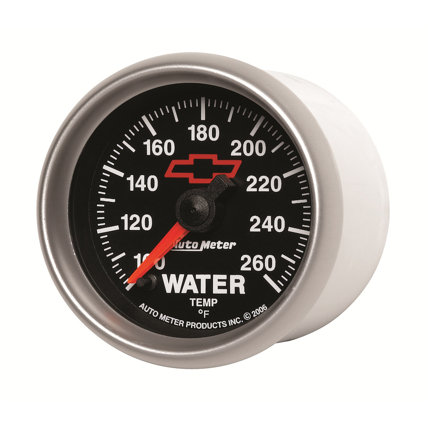AUTOMETER Water Temperature Gauge 2 1/16", 100-260°f, Digital Stepper Motor, Chevy Red Bowtie, Black