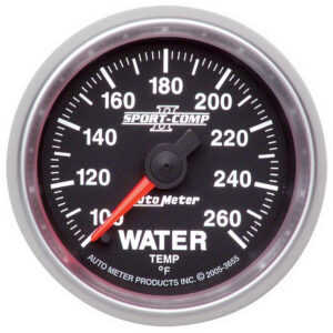 AUTOMETER Water Temperature Gauge 2 1/16", 100-260°f, Digital Stepper Motor, Sport-Comp II