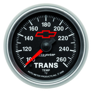 AUTOMETER Transmission Temperature Gauge 2 1/16", 100-260°f, Digital Stepper Motor, Chevy Red Bowtie, Black