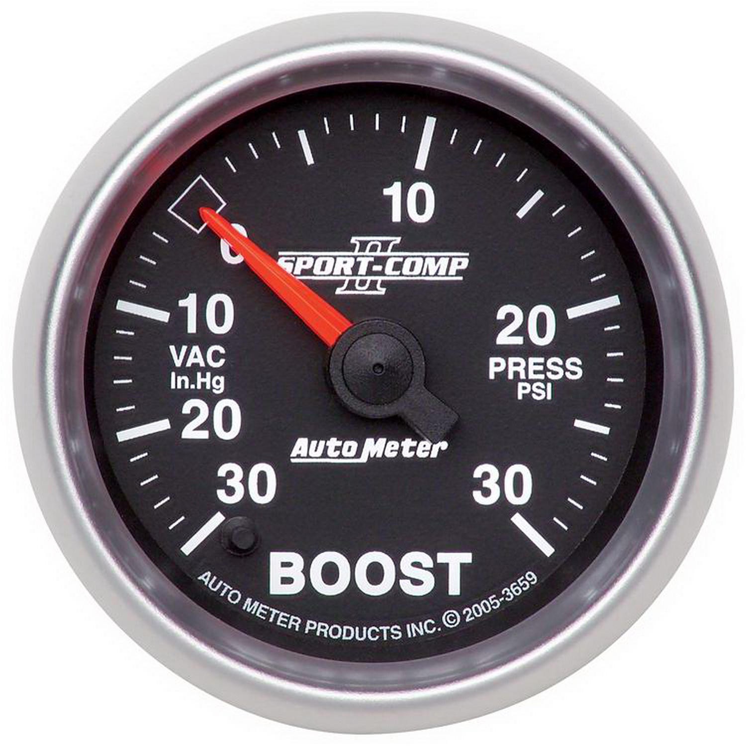 AUTOMETER Vacuum/Boost Gauge 2 1/16", 30Inhg-30PSI, Digital Stepper Motor, Sport-Comp II