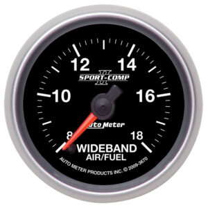 AUTOMETER Wideband Air/Fuel Ratio AFR Gauge Analogue, 2 1/16", 8:1-18:1, Stpr Mtr, Sport-Comp II