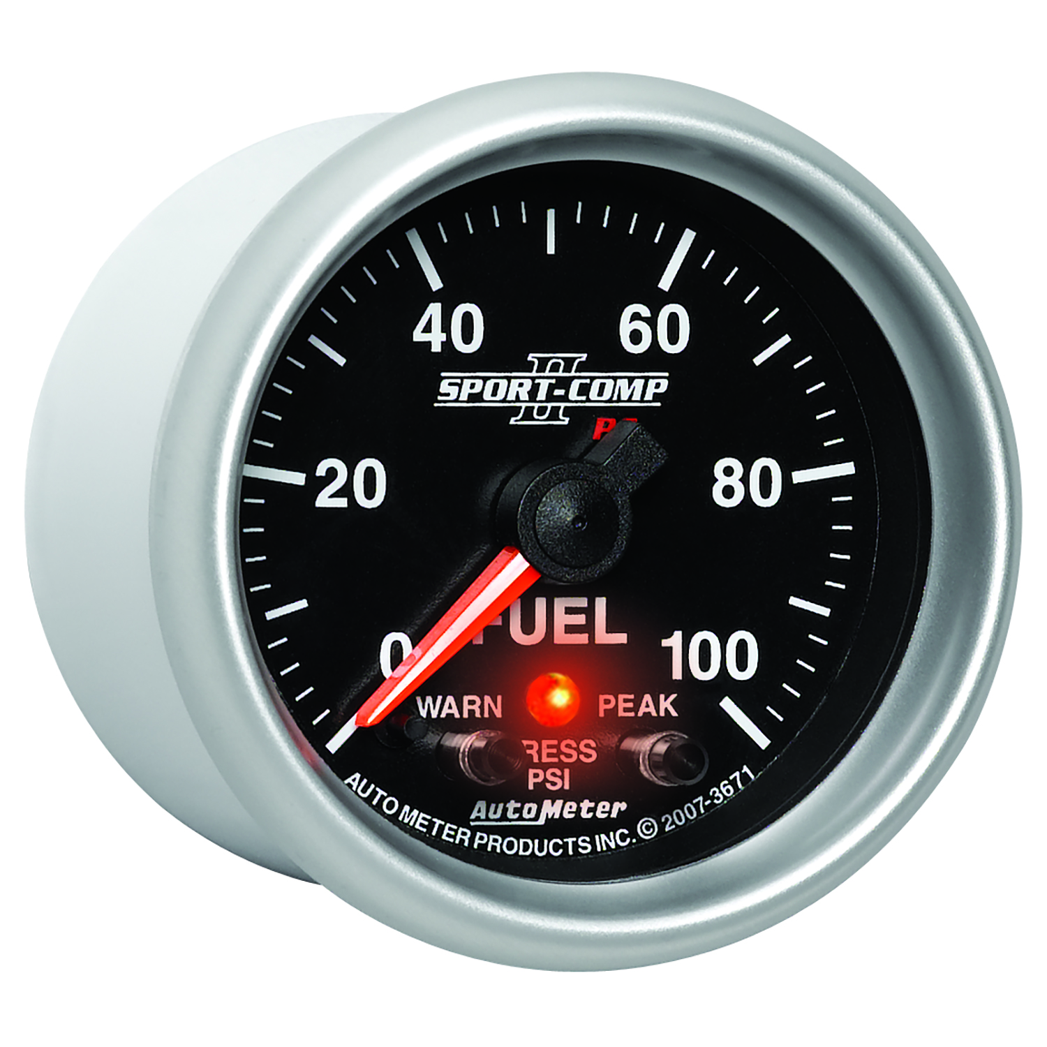 AUTOMETER Fuel Pressure Gauge 2 1/16", 100PSI, Digital Stpr Mtr W/Pk & Wrn, Sport-Comp II - Image 5