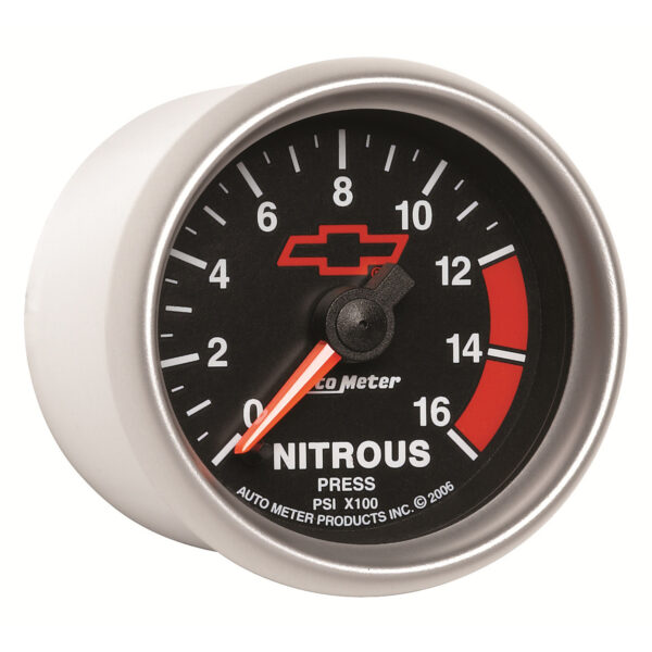 AUTOMETER Nitrous Pressure Gauge 2 1/16", 1600PSI, Digital Stepper Motor, Chevy Red Bowtie, Black - Image 3