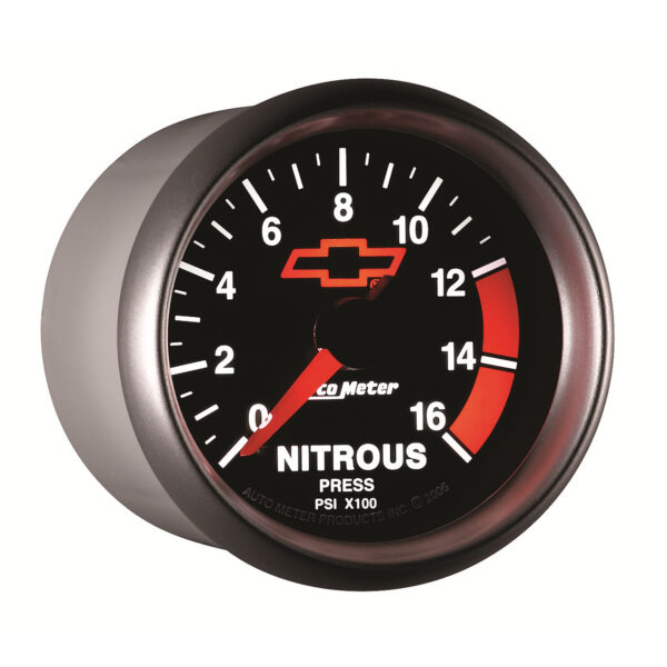 AUTOMETER Nitrous Pressure Gauge 2 1/16", 1600PSI, Digital Stepper Motor, Chevy Red Bowtie, Black - Image 4