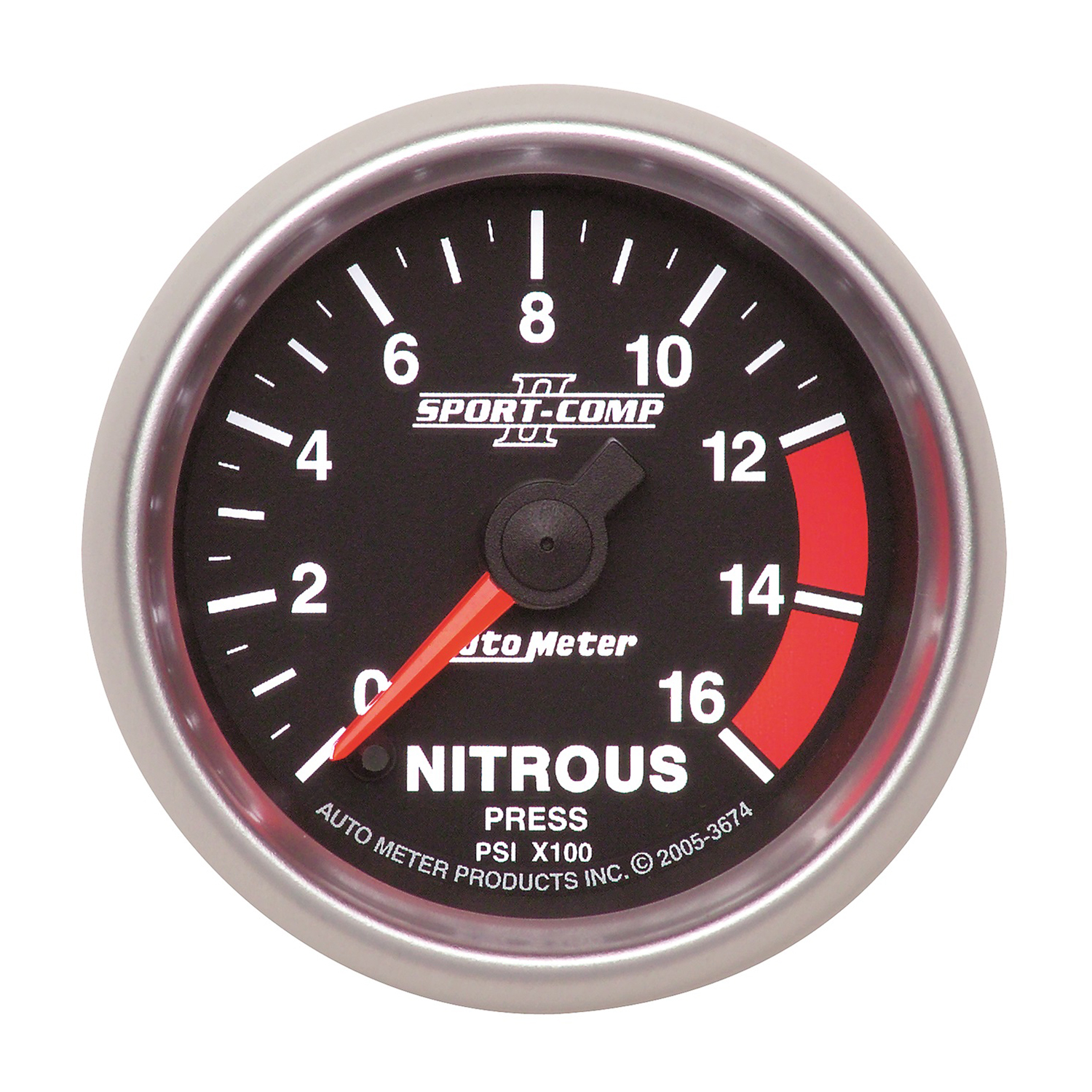 AUTOMETER Nitrous Pressure Gauge 2 1/16", 1600PSI, Digital Stepper Motor, Sport-Comp II