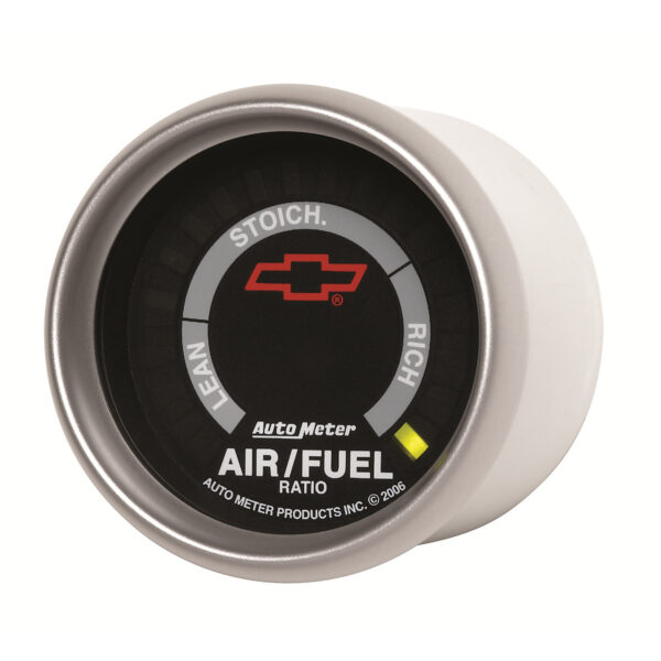 AUTOMETER Narrowband Air/Fuel Ratio AFR Gauge 2 1/16", Lean-Rich, LED Array, Chevy Red Bowtie, Black
