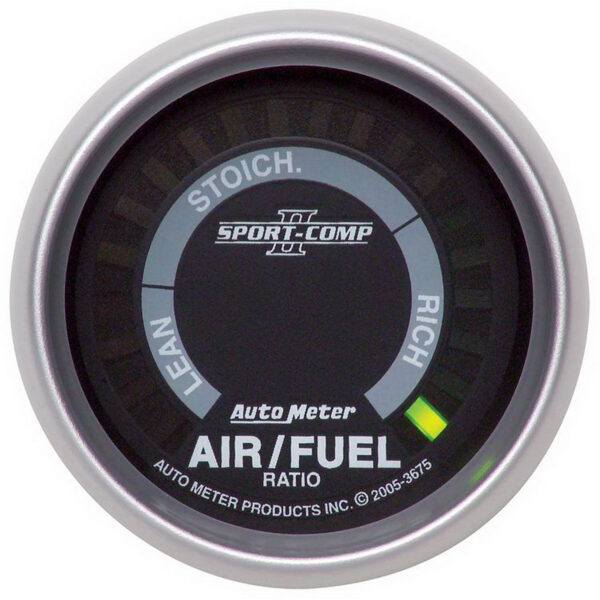 AUTOMETER Narrowband Air/Fuel Ratio AFR Gauge 2 1/16", Lean-Rich, LED Array, Sport-Comp II