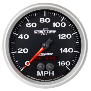 AUTOMETER Speedometer Gauge 5", 160MPH, GPS, Sport-Comp II