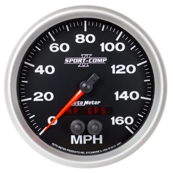 AUTOMETER Speedometer Gauge 5", 160MPH, GPS, Sport-Comp II
