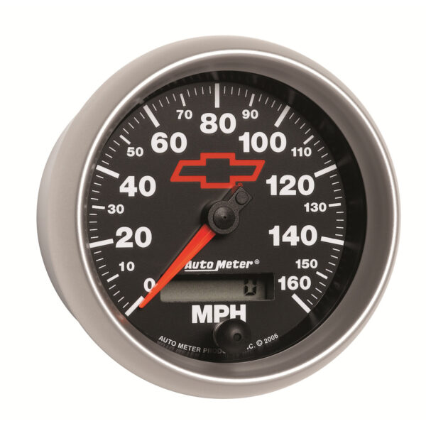 AUTOMETER Speedometer Gauge 3 3/8", 160MPH, Elec. Programmable, Chevy Red Bowtie, Black - Image 5
