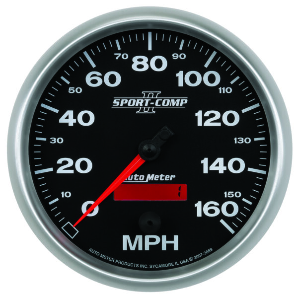 AUTOMETER Speedometer Gauge 5", 160MPH, Elec. Programmable, Sport-Comp II