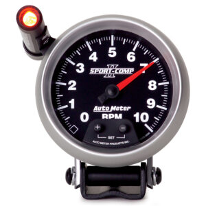 AUTOMETER Tachometer Gauge 3 3/4", 10K RPM, Pedestal W/ Ext. Quick-Lite, Sport-Comp II