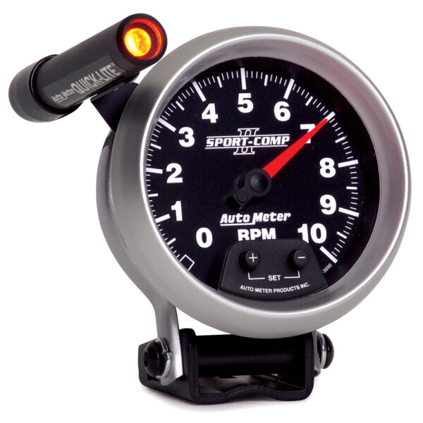 AUTOMETER Tachometer Gauge 3 3/4", 10K RPM, Pedestal W/ Ext. Quick-Lite, Sport-Comp II - Image 3