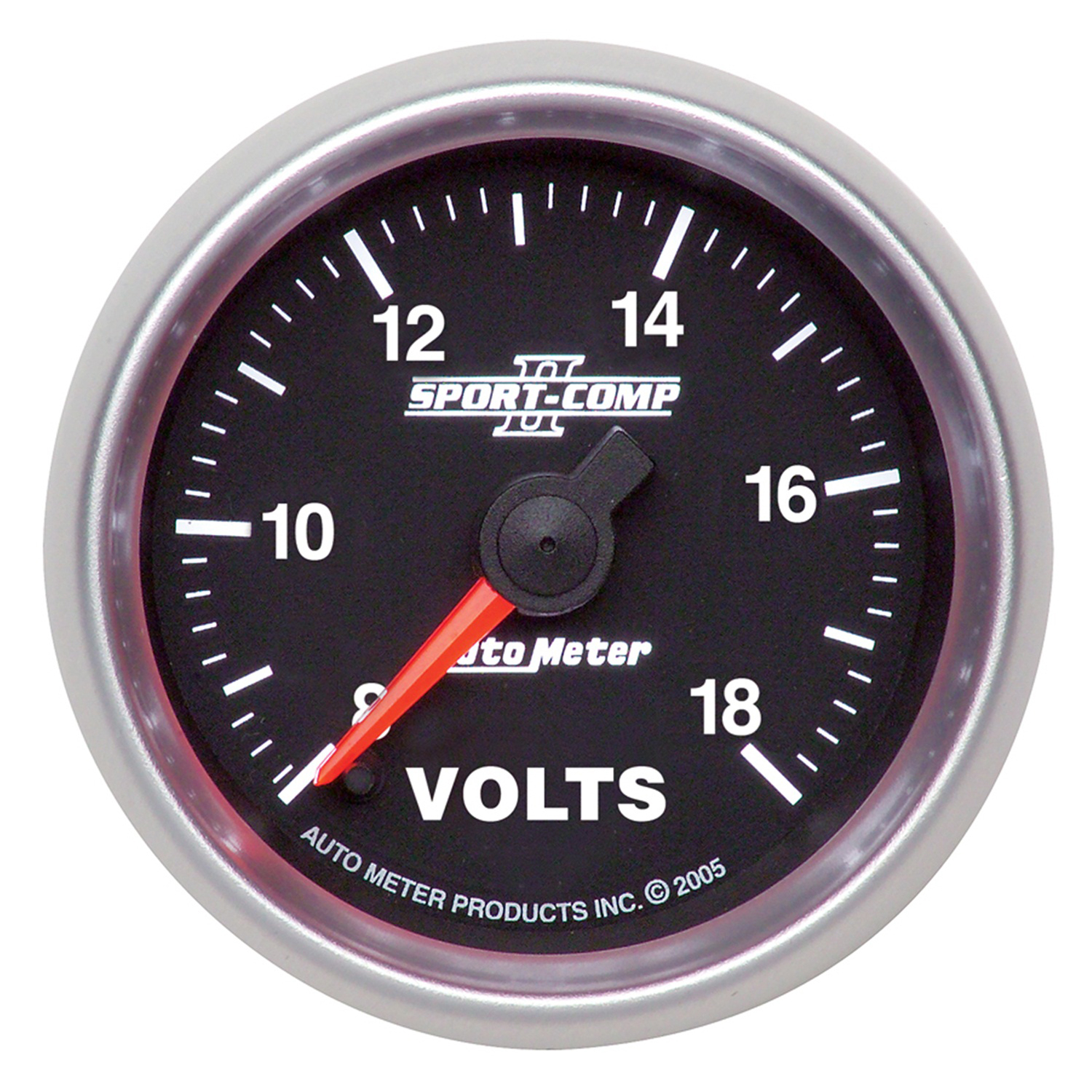 AUTOMETER Voltmeter Gauge 2 1/16", 18V, Digital Stepper Motor, Sport-Comp II