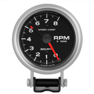 AUTOMETER Tachometer Gauge 3 3/4", 8K RPM, Pedestal W/ Red Line, Sport-Comp