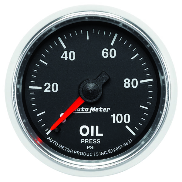 AUTOMETER Oil Pressure Gauge 2 1/16", 100PSI, Mechanical, Gs