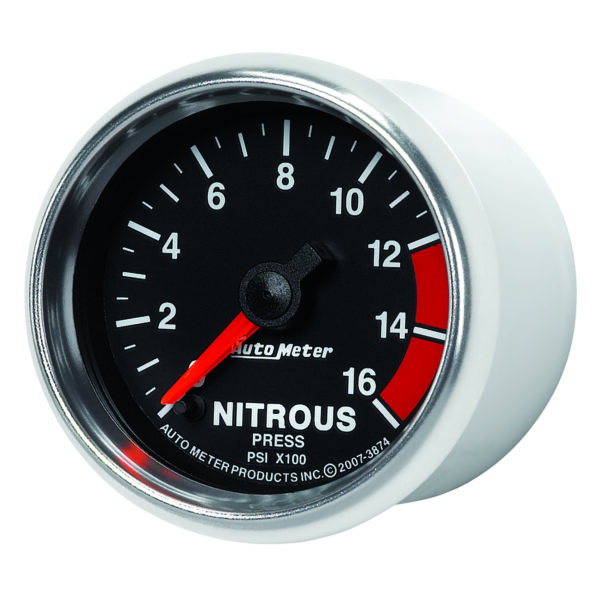AUTOMETER Nitrous Pressure Gauge 2 1/16", 1600PSI, Digital Stepper Motor, Gs - Image 2