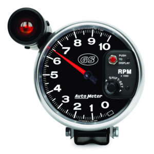 AutoMeter 3899 GS Series 5-inch pedestal mount 0-10000 RPM electric tachometer gauge with black face