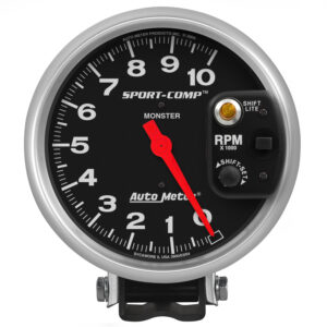 AUTOMETER Tachometer Gauge 5", 10K RPM, Pedestal W/ Int. Shift-Lite, Sport-Comp
