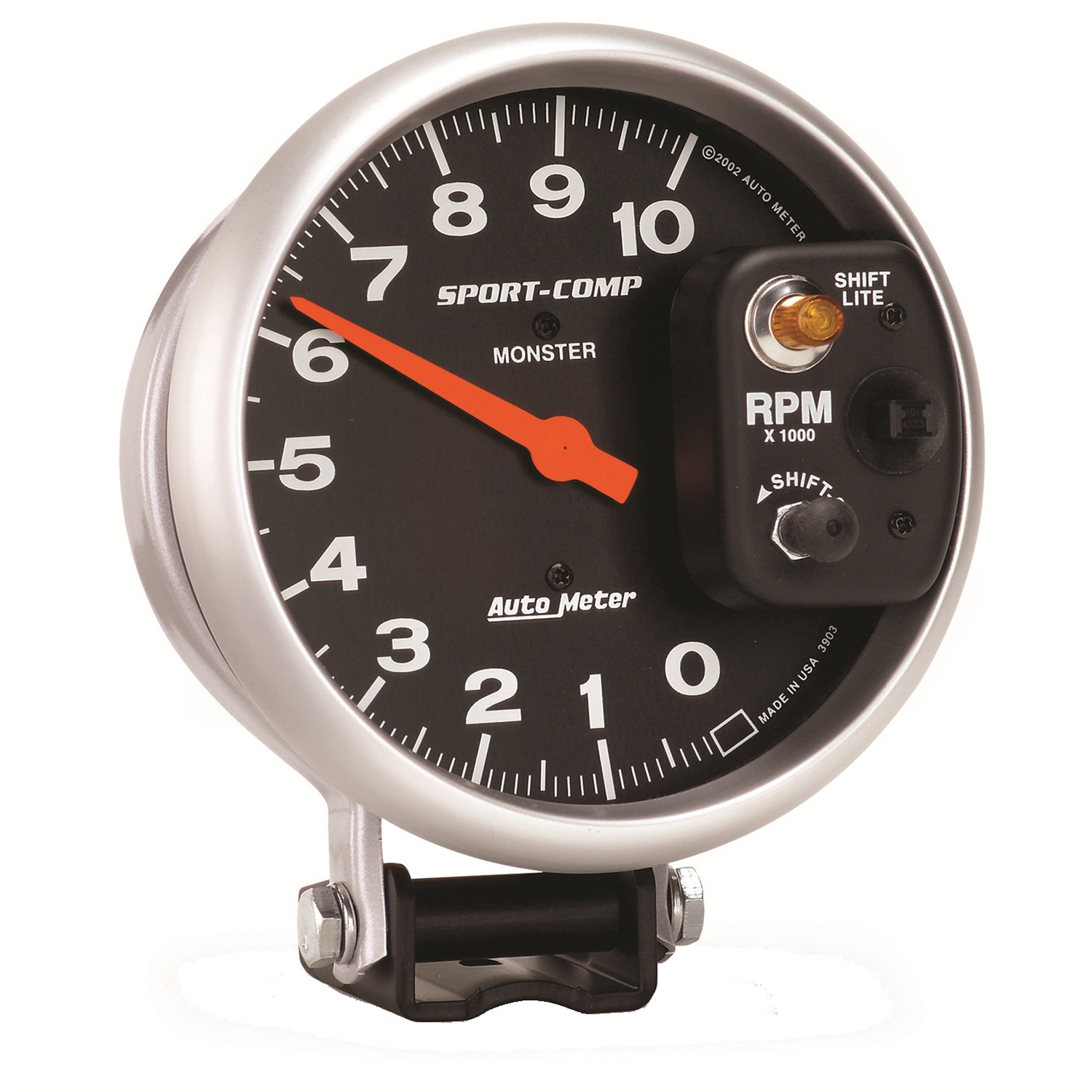 AUTOMETER Tachometer Gauge 5", 10K RPM, Pedestal W/ Int. Shift-Lite, Sport-Comp - Image 2